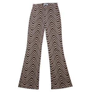 Urban Outfitters UO Bryn Pull-On Flare Pant S Brown Striped High Rise Retro Fall